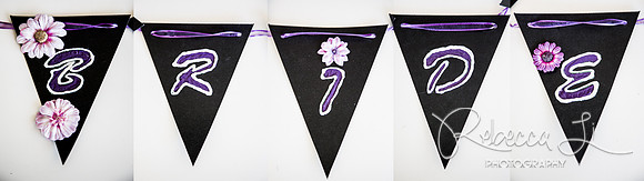 Hand-made BRIDE banner by the bridesmaids